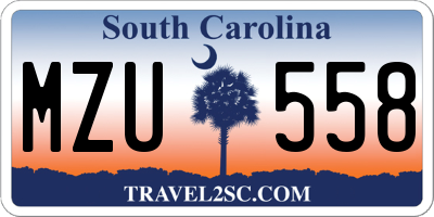 SC license plate MZU558