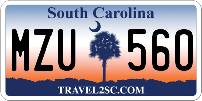 SC license plate MZU560