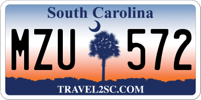 SC license plate MZU572