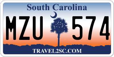 SC license plate MZU574