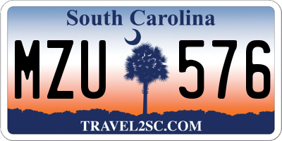 SC license plate MZU576