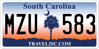 SC license plate MZU583