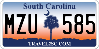 SC license plate MZU585
