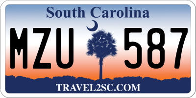 SC license plate MZU587