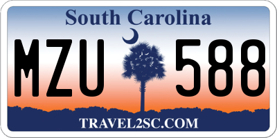 SC license plate MZU588