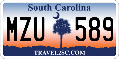 SC license plate MZU589