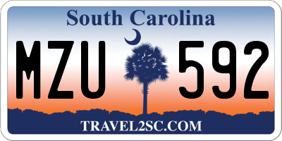 SC license plate MZU592