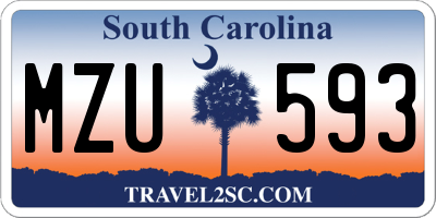 SC license plate MZU593