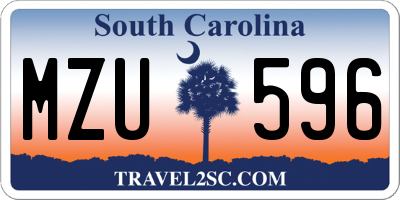 SC license plate MZU596