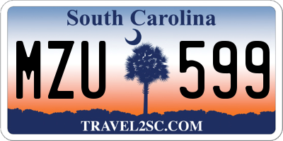 SC license plate MZU599