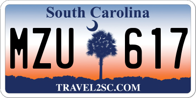 SC license plate MZU617