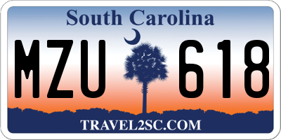 SC license plate MZU618