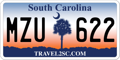 SC license plate MZU622