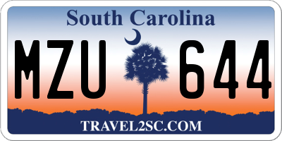 SC license plate MZU644