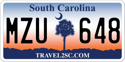 SC license plate MZU648