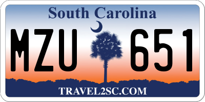 SC license plate MZU651