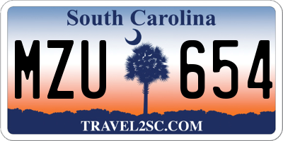 SC license plate MZU654