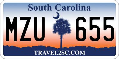 SC license plate MZU655