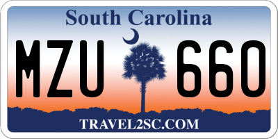 SC license plate MZU660