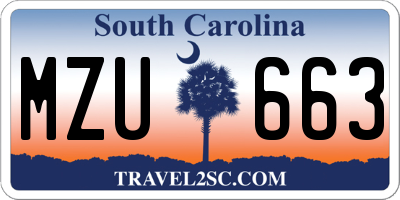SC license plate MZU663