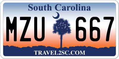 SC license plate MZU667
