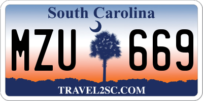 SC license plate MZU669