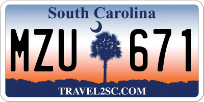 SC license plate MZU671