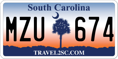SC license plate MZU674