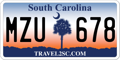 SC license plate MZU678