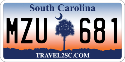 SC license plate MZU681