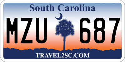 SC license plate MZU687