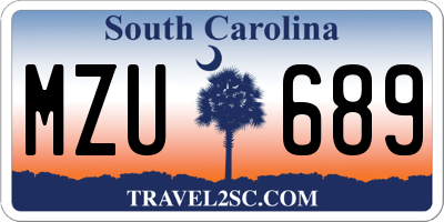 SC license plate MZU689