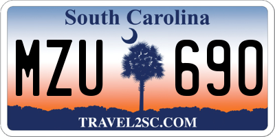 SC license plate MZU690
