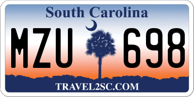 SC license plate MZU698