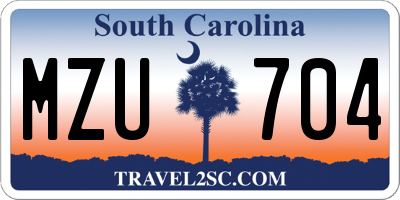 SC license plate MZU704