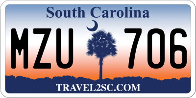 SC license plate MZU706