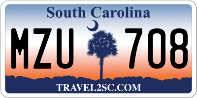 SC license plate MZU708