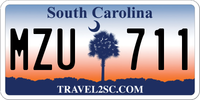 SC license plate MZU711