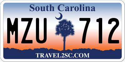 SC license plate MZU712