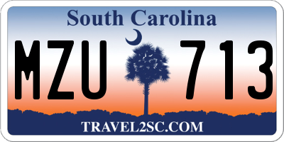 SC license plate MZU713