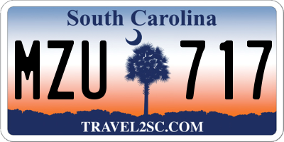 SC license plate MZU717