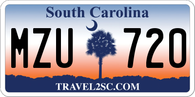 SC license plate MZU720