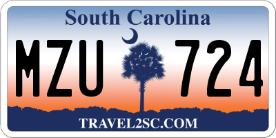 SC license plate MZU724