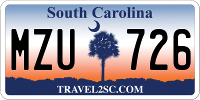 SC license plate MZU726