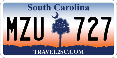 SC license plate MZU727