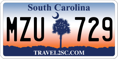 SC license plate MZU729