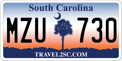 SC license plate MZU730
