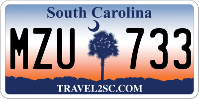 SC license plate MZU733