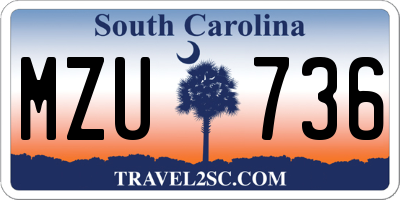 SC license plate MZU736
