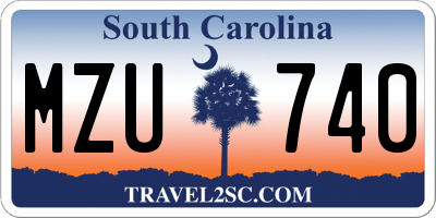 SC license plate MZU740